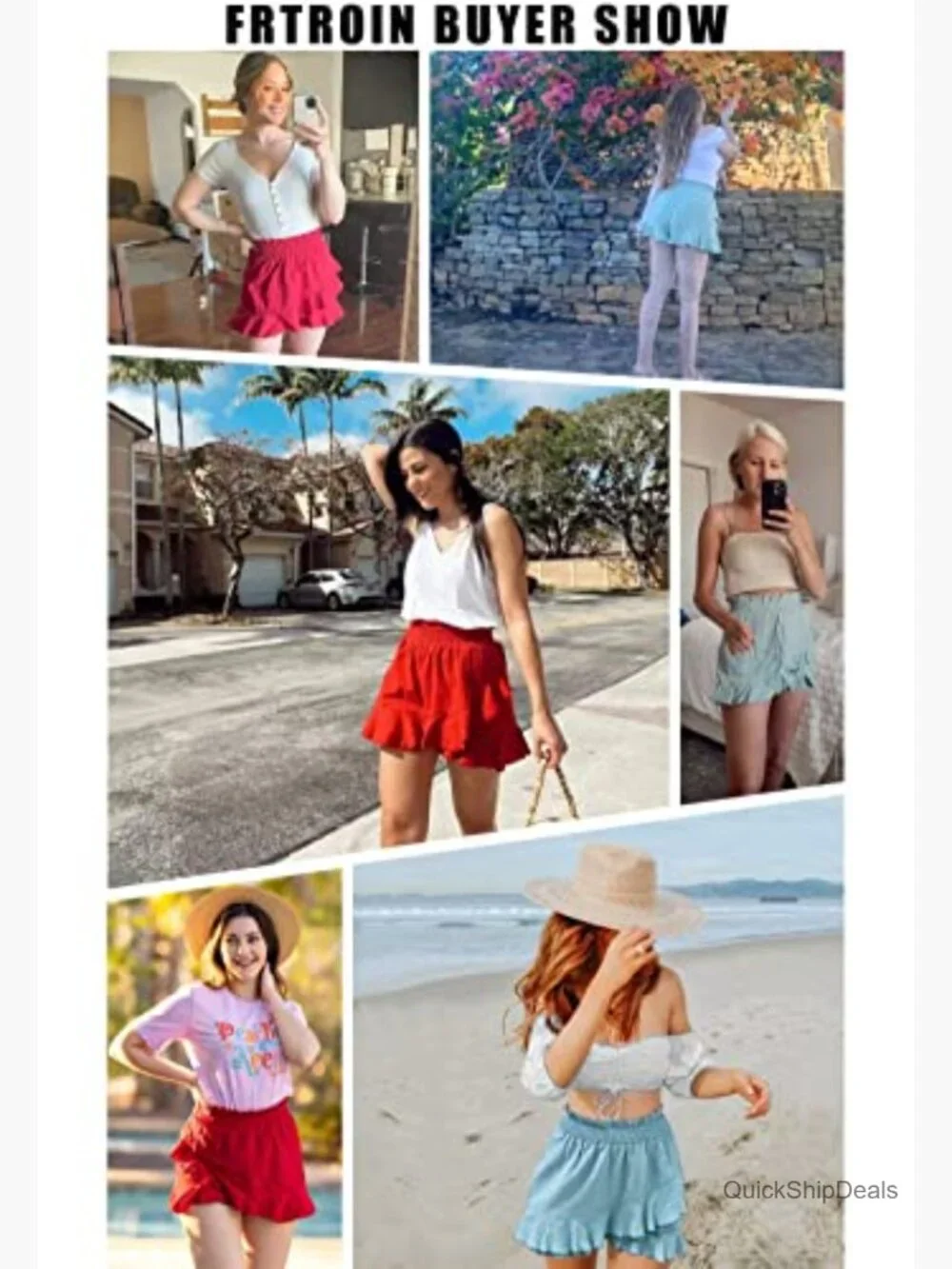 Linen Cotton Wrap Skirt High Waisted Flow Mini Skort Summer - Picture 6 of 7